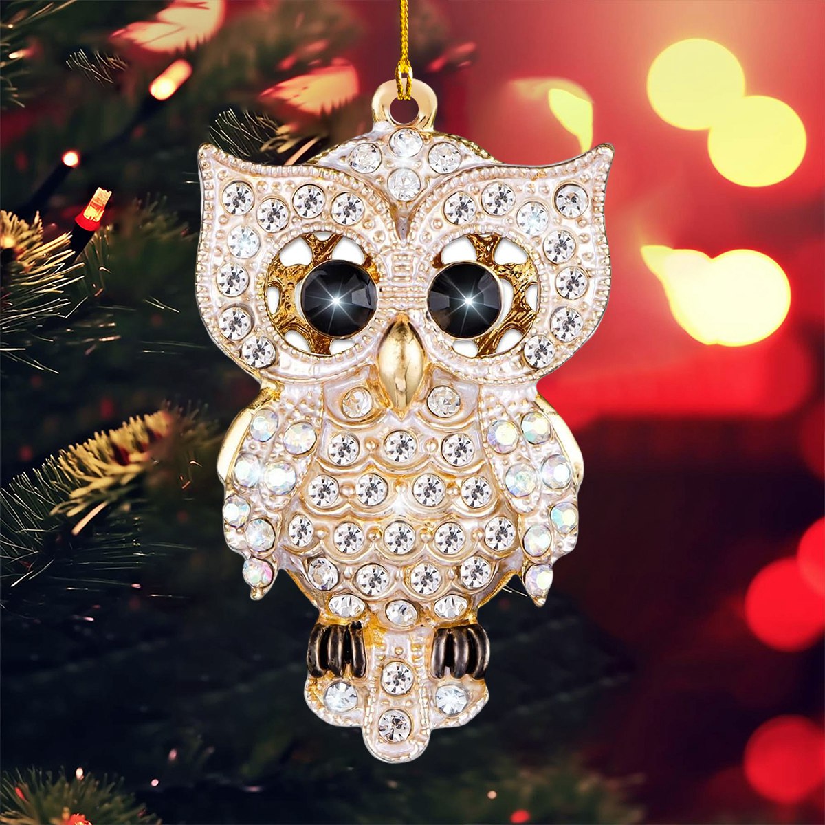 Owl Christmas Ornament 2025 - Owl Ornament for Christmas Tree Decorations Acrylic Ornaments for Kids Adults
