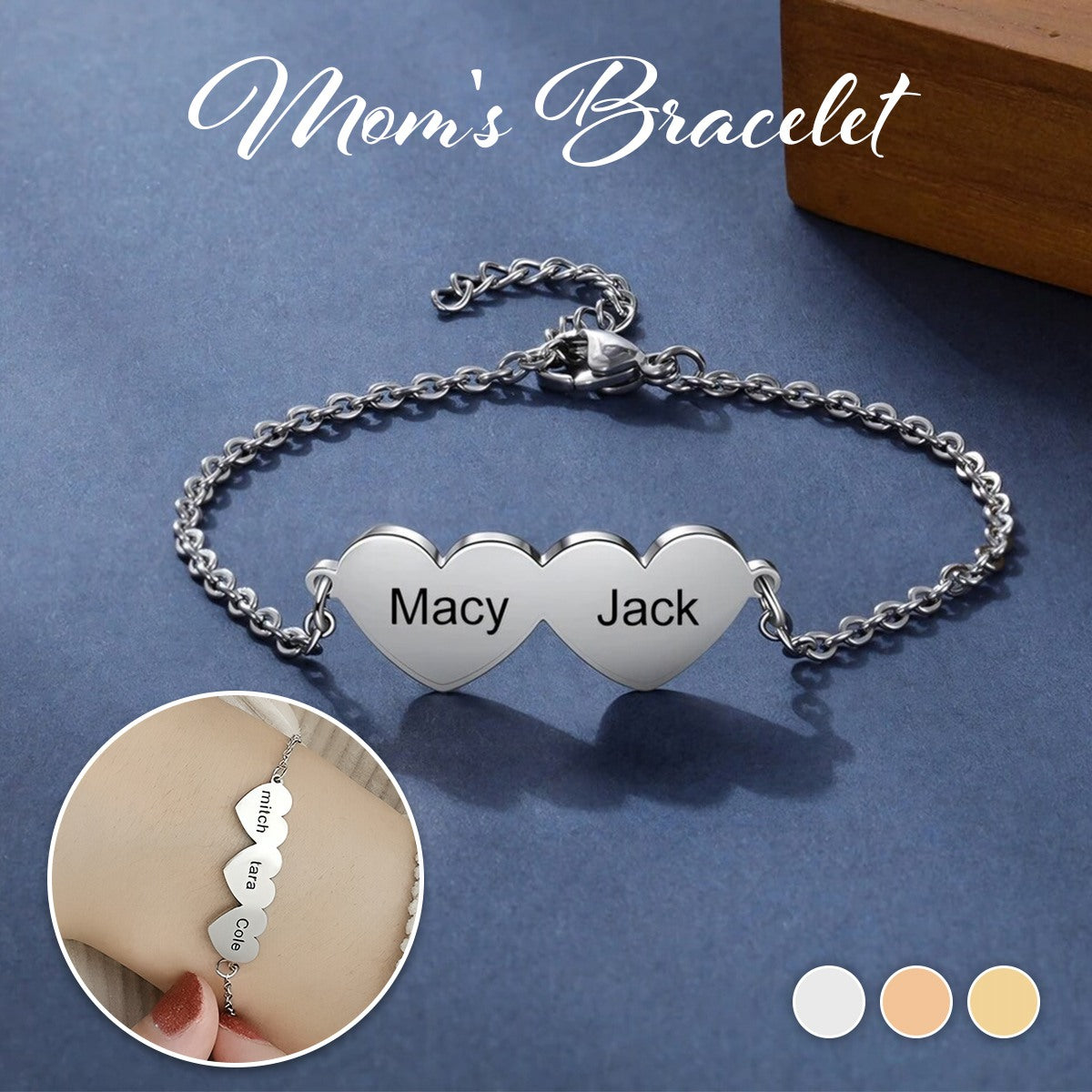 Personalized Multiple Name Love Heart Bracelet-Gift For Mom