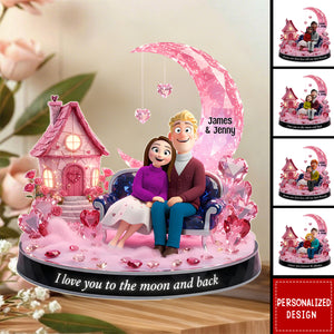 Romantic Couple Acrylic Light Box - Personalized Gifts For Couple