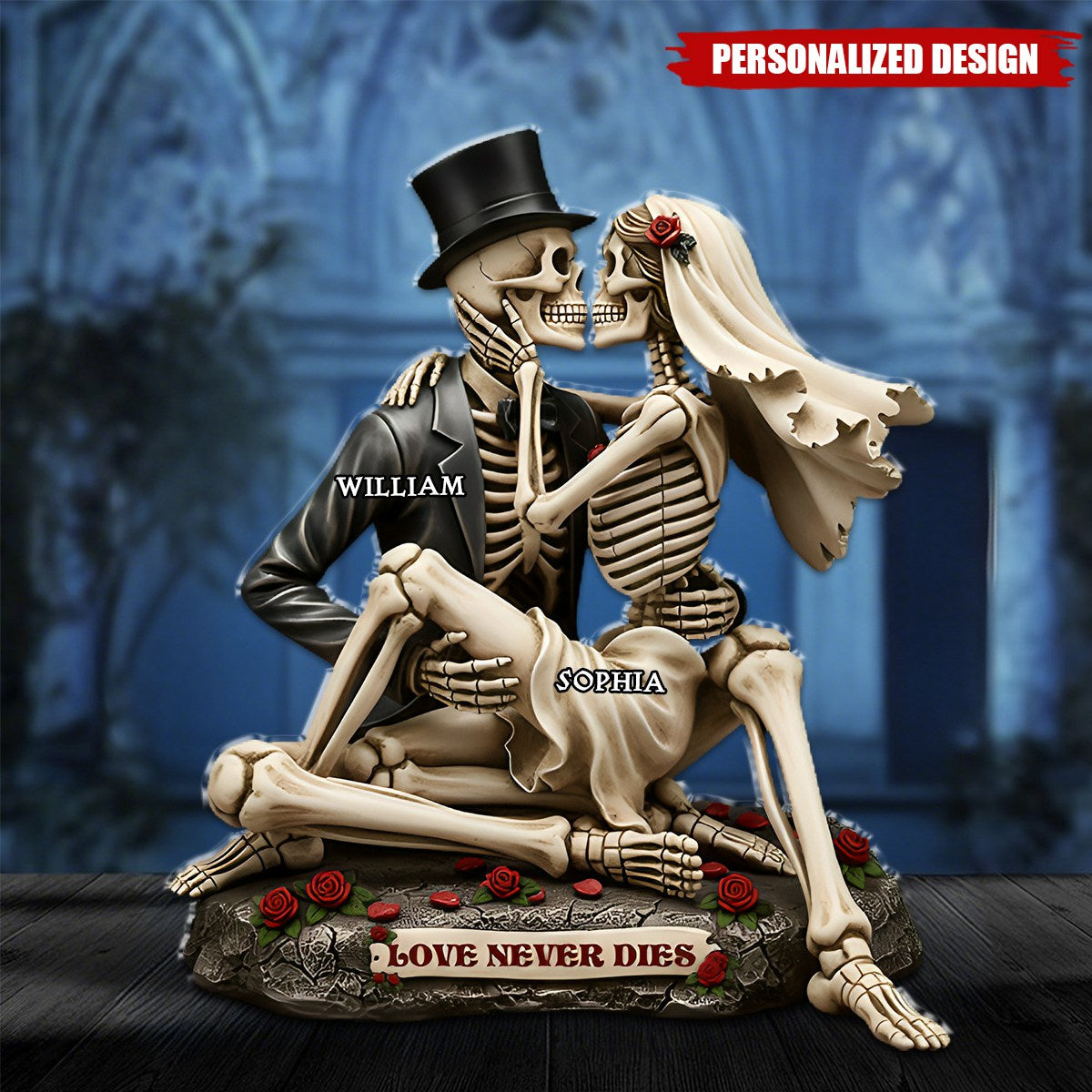 Skull Couple-Personalized Plaque Gift For Couple