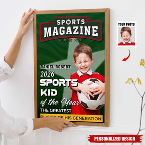 Personalized Sports Kid Of The Year Poster