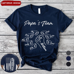 Best Dad Grandpa Ever Nation Flag Fist Bumps Personalized Double Sided Shirt