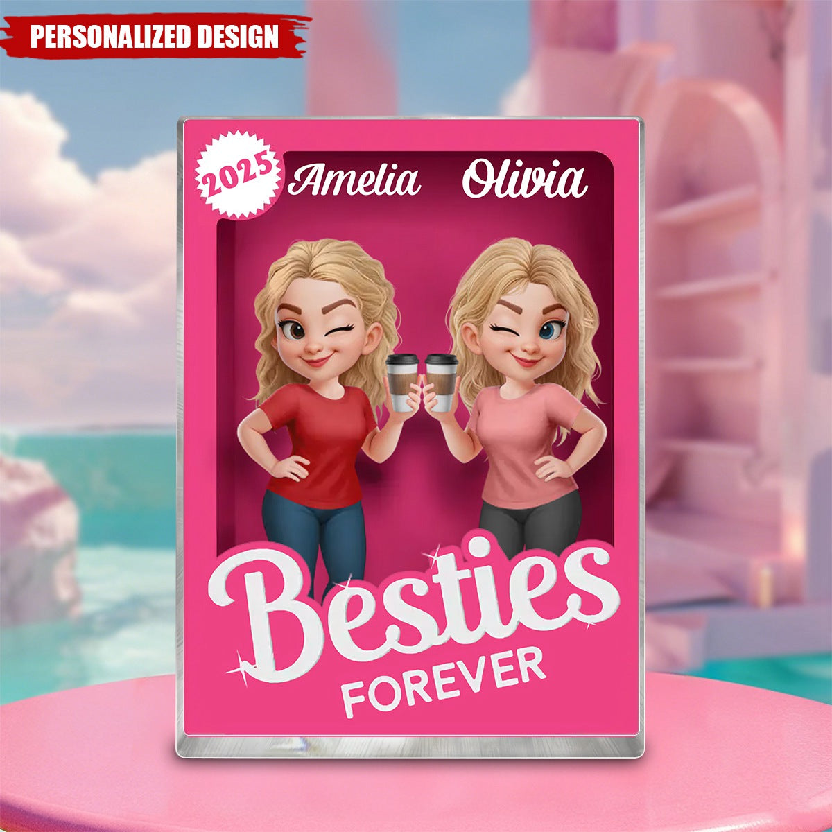 Custom Partner In Crime Rectangle Shaped Acrylic Plaque - Personalized Best Friend Birthday Gifts