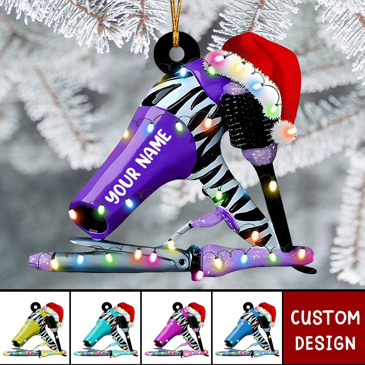Personalized Dryer Acrylic Christmas Ornament Gift For Hairdresse