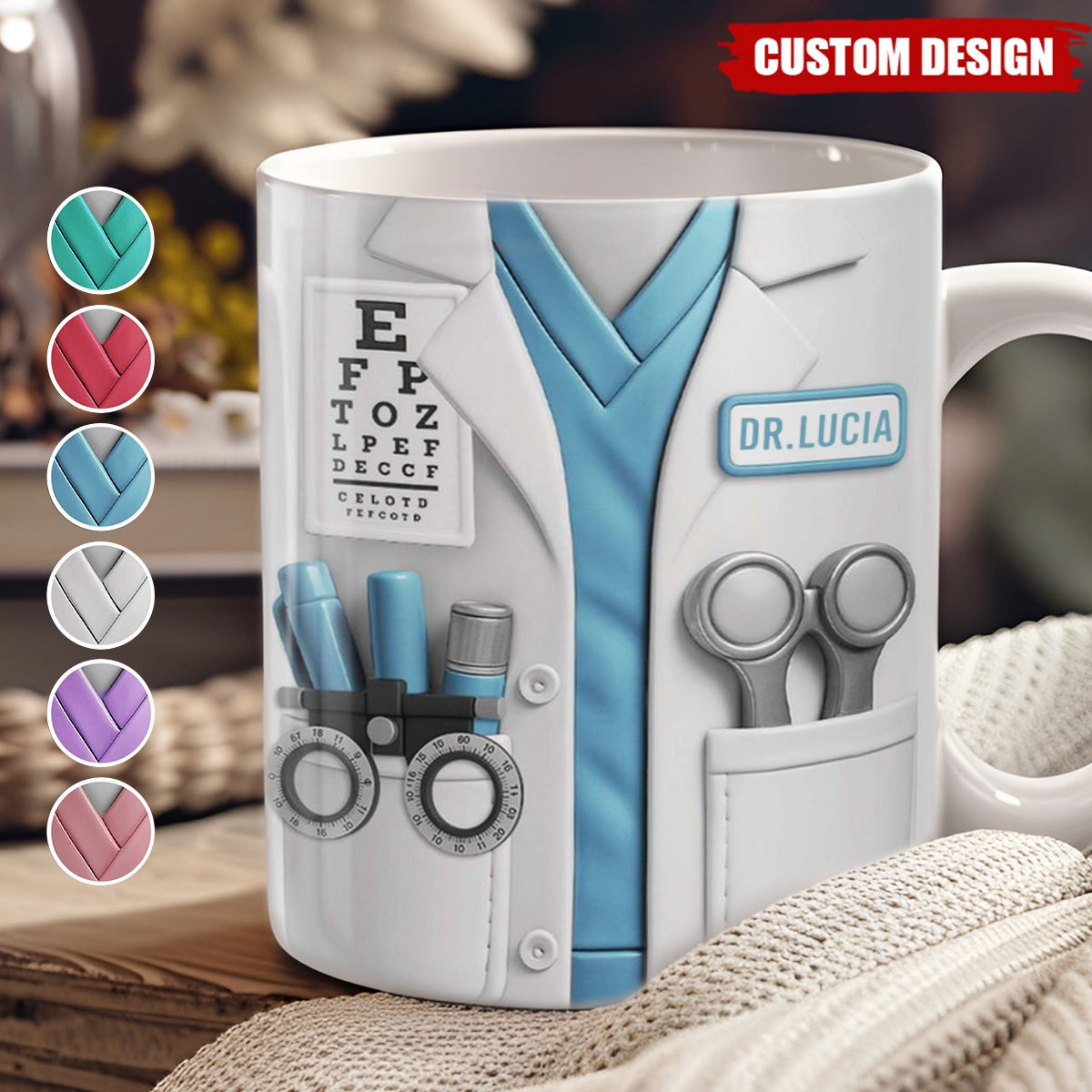 Celebrate Your Favorite Doctor, Ophthalmologist Essential Medical Tools Coffee Mug, Gift For Healthcare Professionals