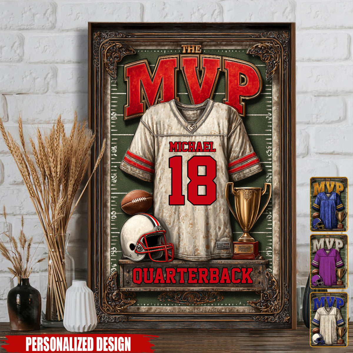 Gift For Football Son/ Daughter-Personalized Football Poster