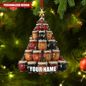 Personalized Conga Drum Christmas Ornament-Gift For Drummer