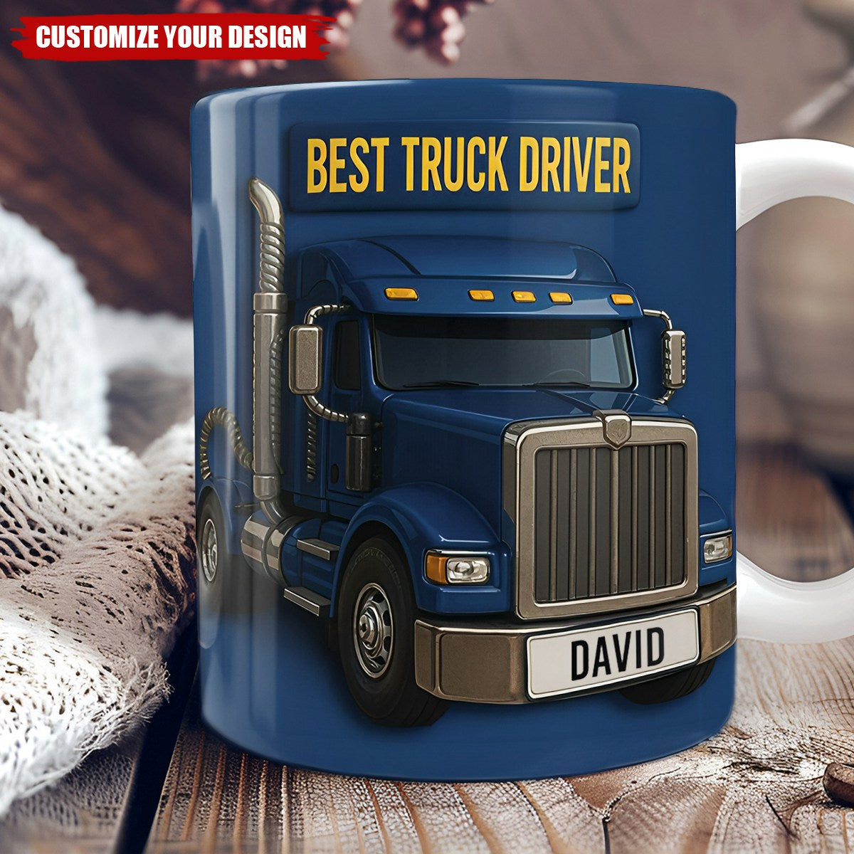Best Truck Driver, Featuring A Classic Truck, Personalized Custom Coffee Mug, Gift For Truck Enthusiasts