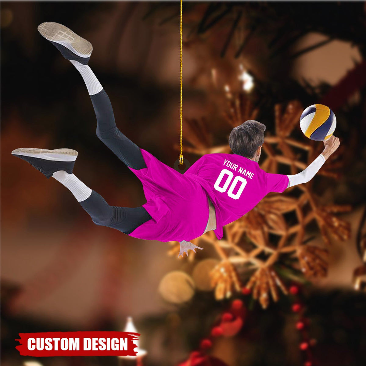 Personalized Volleyball Man Ornament, Volleyball Player Ornament, Custom Volleyball Gift, Volleyball Keepsake, Volleyball Christmas Gift