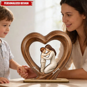 Mom and Daughter Son-Personalized Wooden Plaque-Mother's Day Gift for Mom, Wife