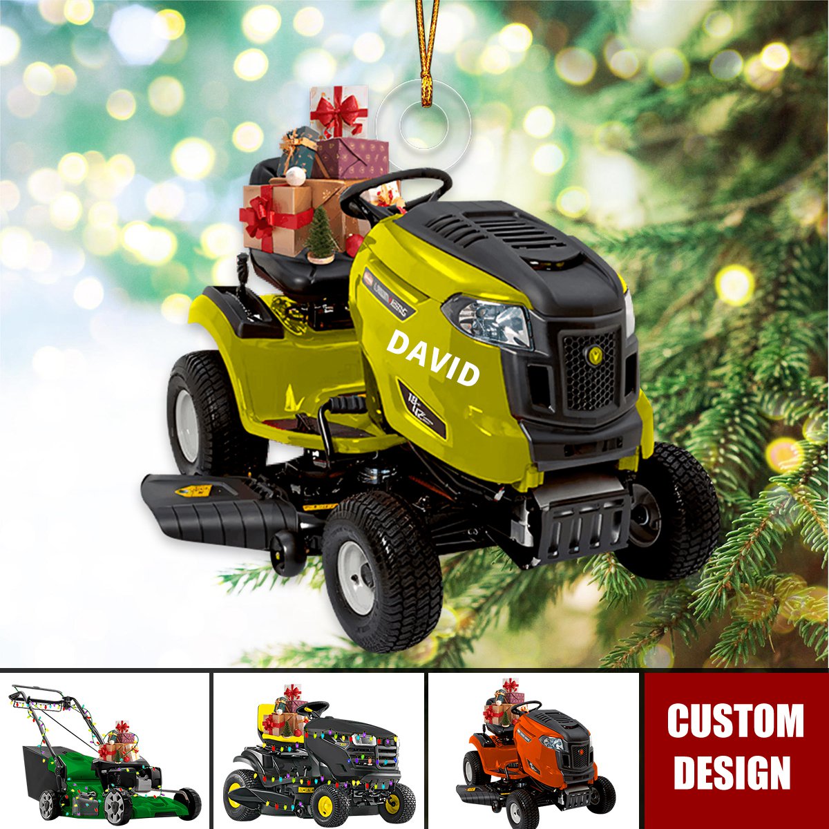 2024 New Release Personalized Lawn Mower Machine Christmas Ornament