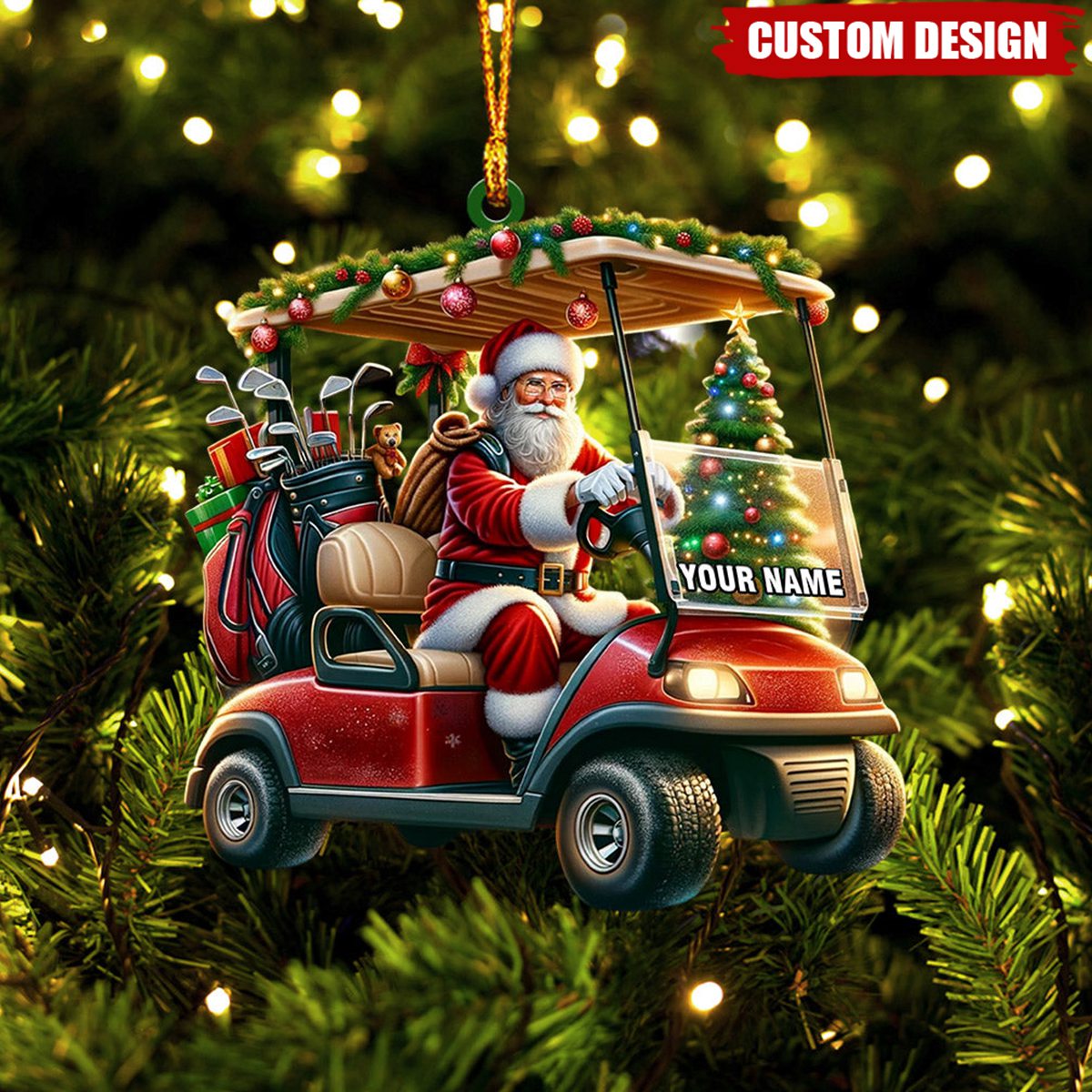 Santa Coming Home Decor Christmas Ornament, Personalized Ornament