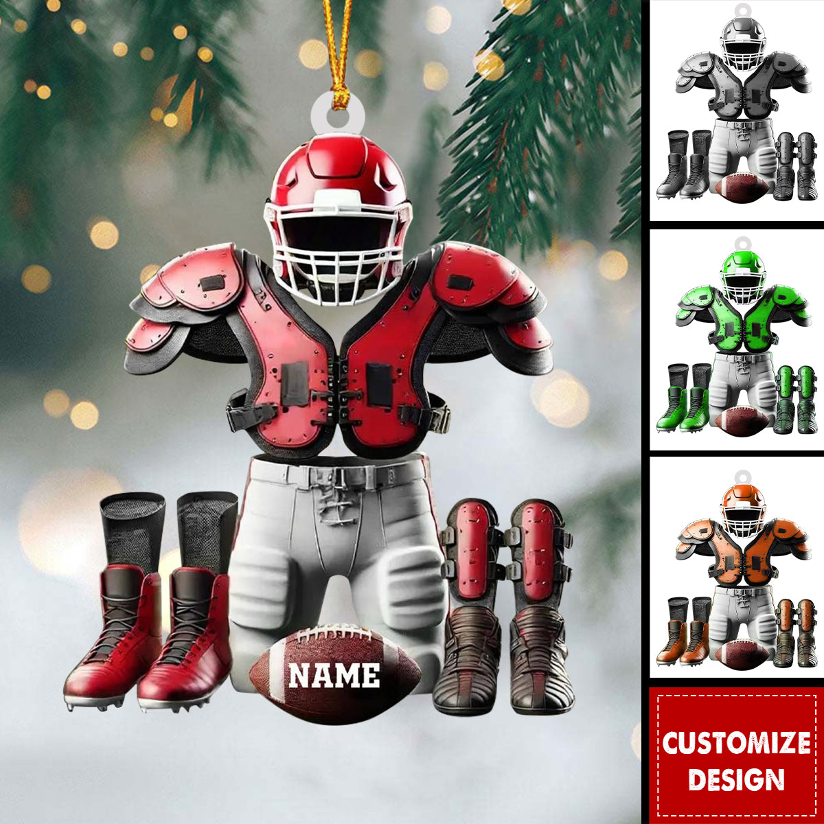 Rugby Football Christmas Personalized Acrylic Ornament