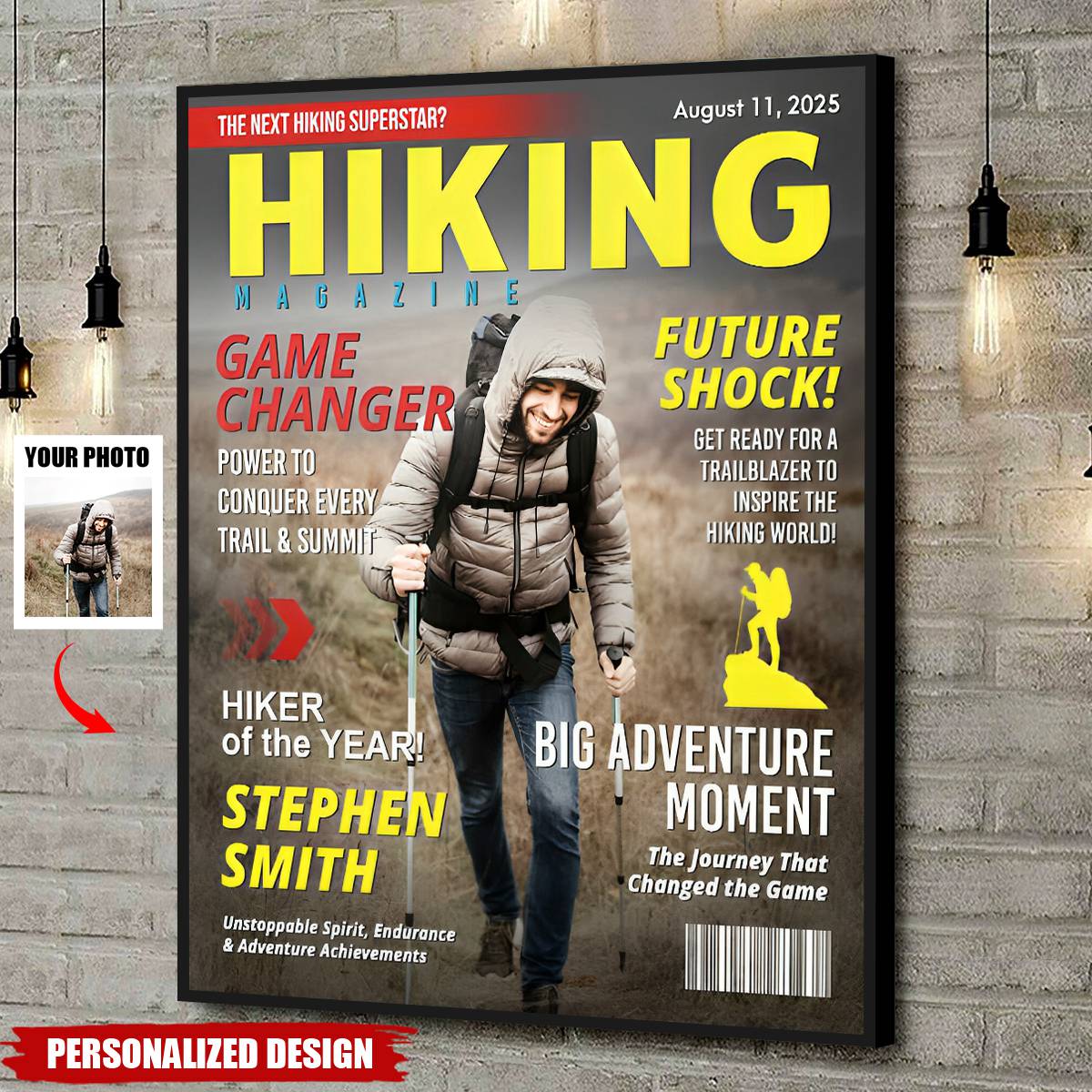 Custom Hiking Magazine Cover Poster, Gift For Hiking Lover