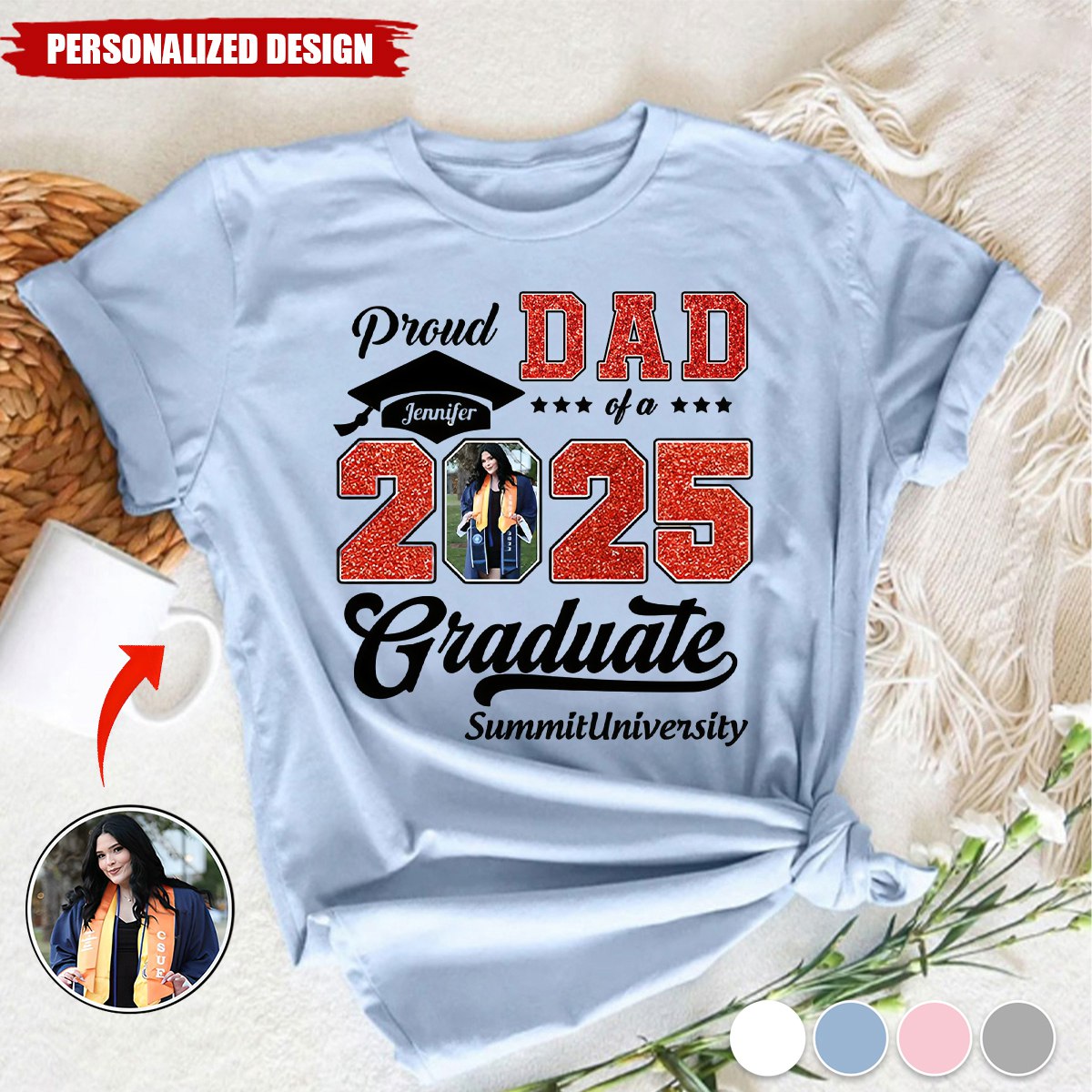 Proud Family Graduate 2025-Personalized T-Shirts-Graduation Gift