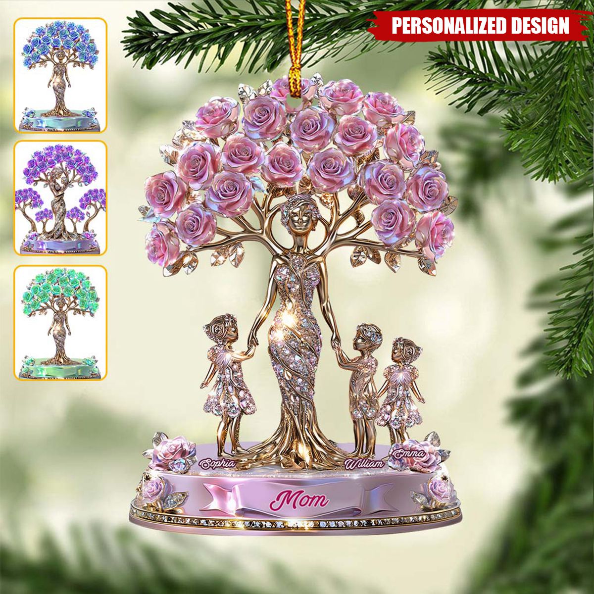 The Love Between Mother And Her Kids-Personalized Mother Transparent Ornament