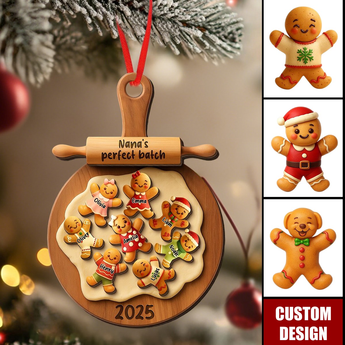 Personalized Gingerbread Family Christmas Ornament-Gift For Family