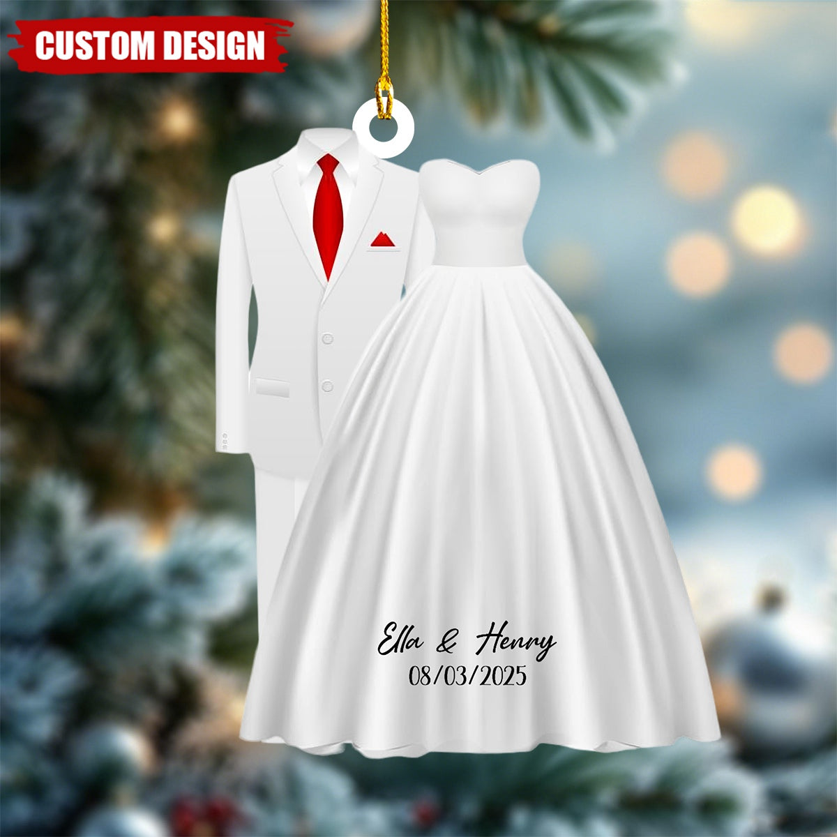 Personalized Get Married Couple Ornament, Anniversary Wedding Gift, Custom Name Ornament, First Christmas Married Ornament, Mr Mrs Ornament