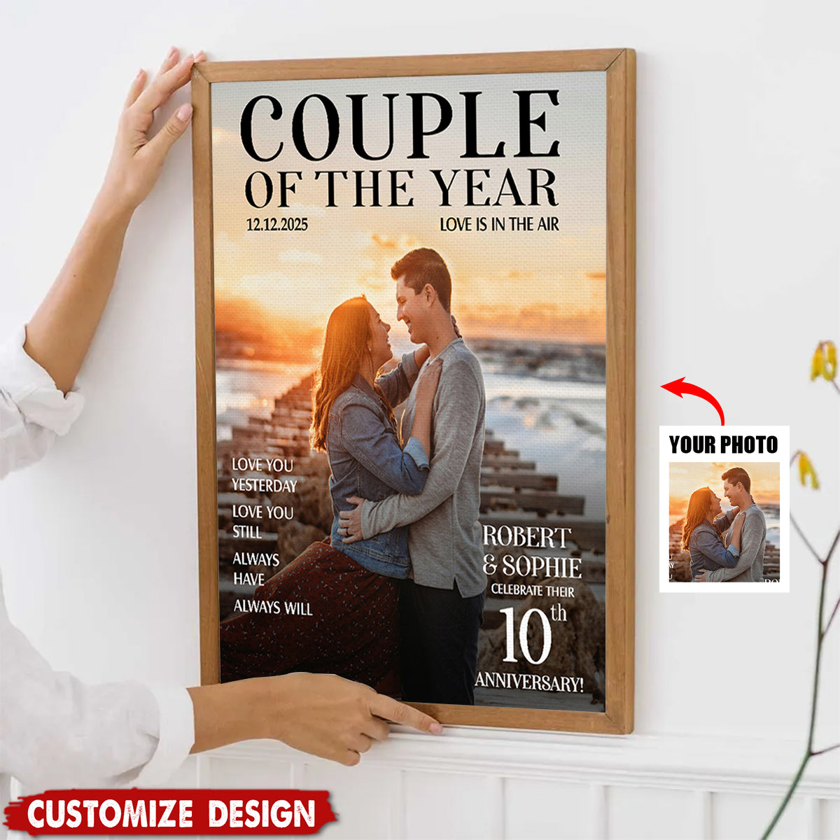Personalized Couple Of The Year Magazine Cover Art Poster,Gift For Couples
