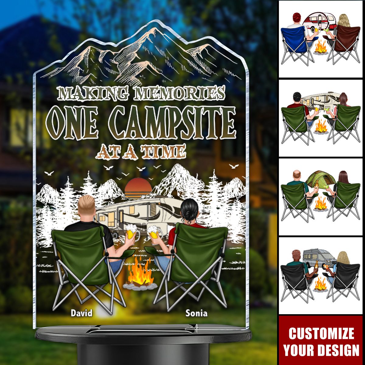 Making Memories One Campsite At A Time - Personalized Solar Light