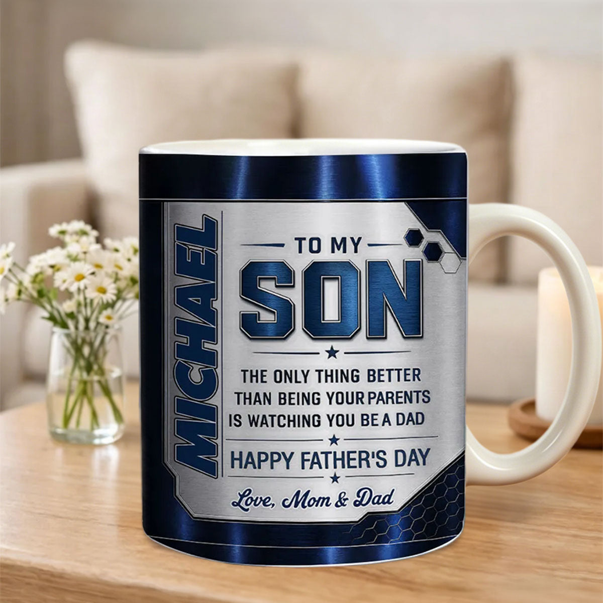 Watching You Being A Dad - Personalized Custom 3D Inflated Effect Mug