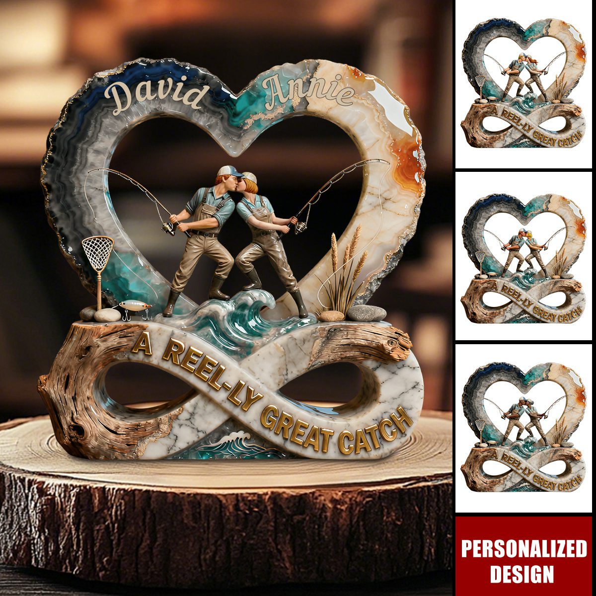 Personalized Fishing Couple Great Catch Acrylic Plaque-Gift For Fishing Couple