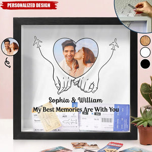 Custom Photo Couple Travel Lovers Best Memories With You-Personalized Ticket Memory Box