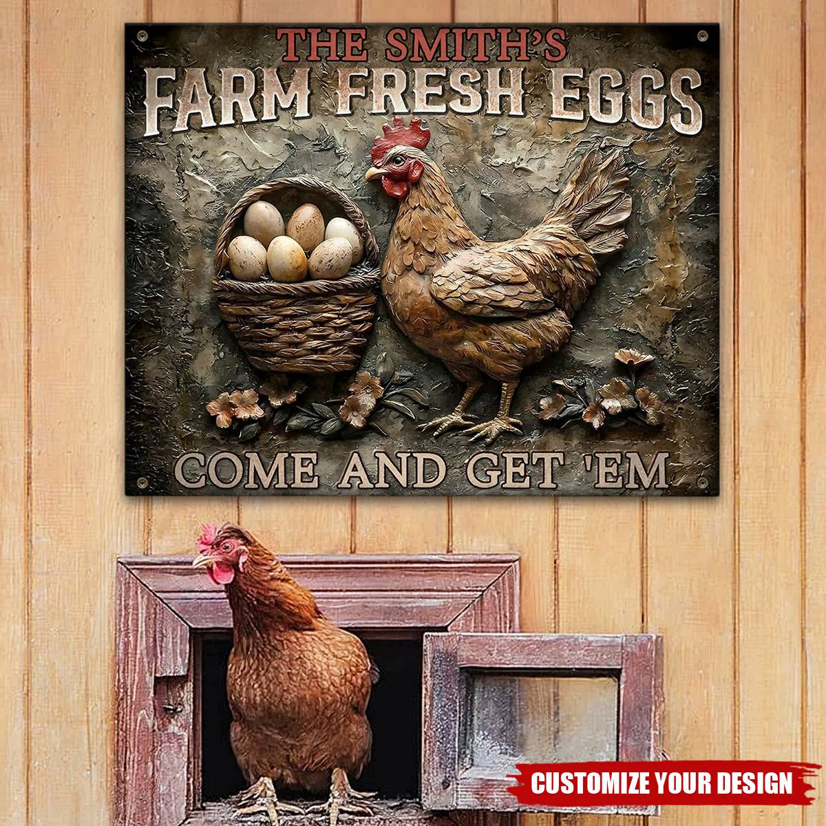Personalized Farmer Rectangle Metal Sign-Chicken Coop Signs