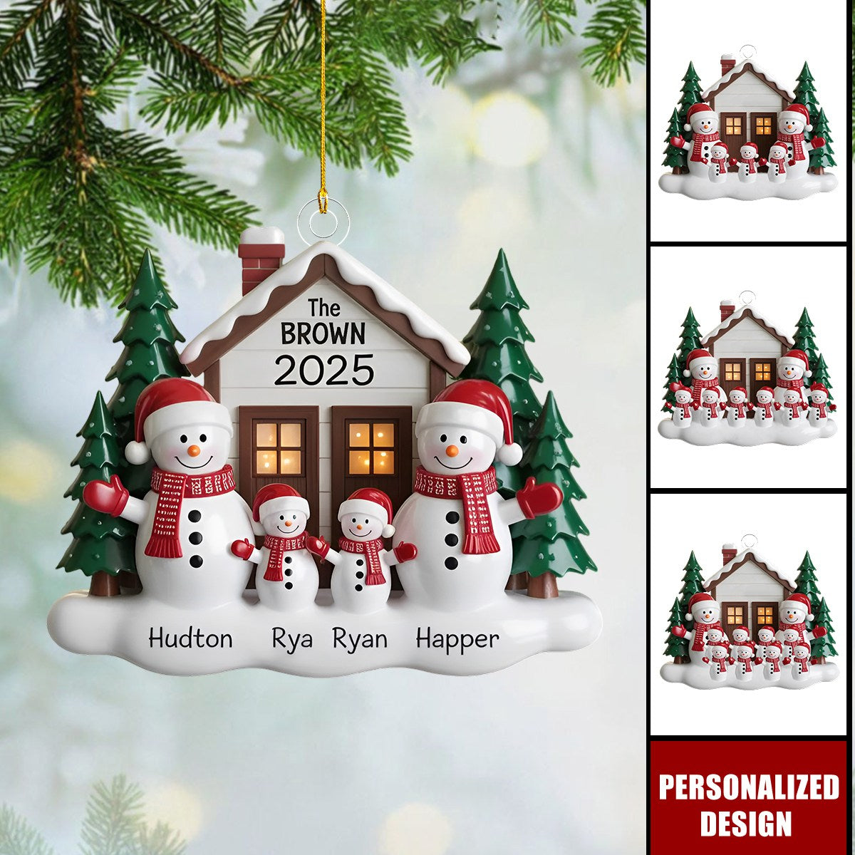 Personalized Snowman Family Ornament-Christmas Gift For Family