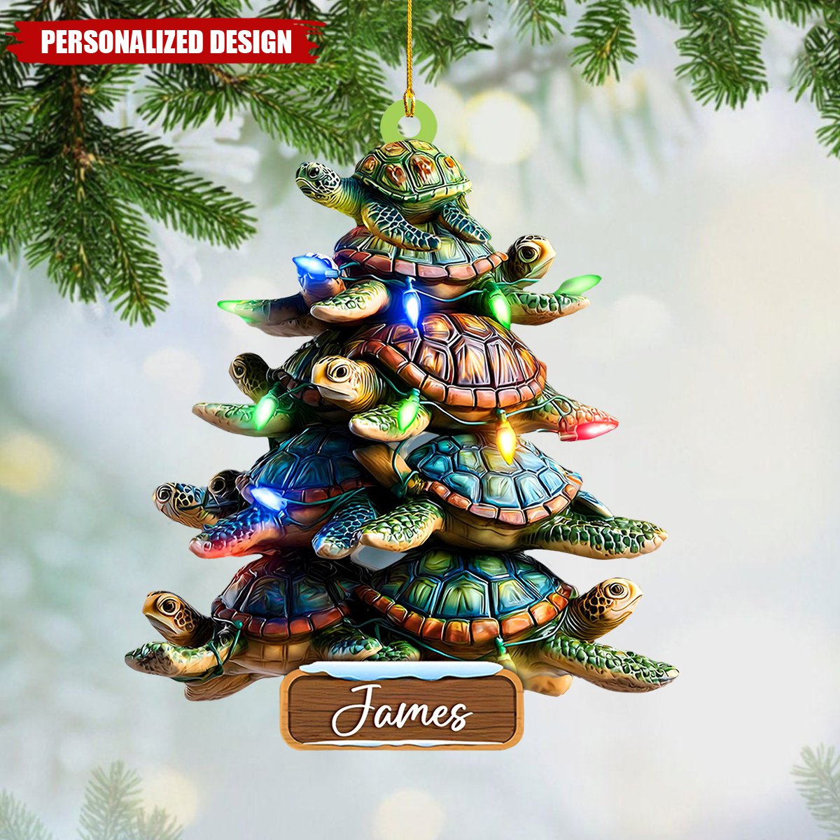 Personalized Sea Turtle Christmas Tree Ornament-Christmas Gift For Turtle Lover