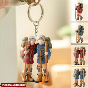 Hiking Partners For Life-Personalized Hiking Transparent Keychain
