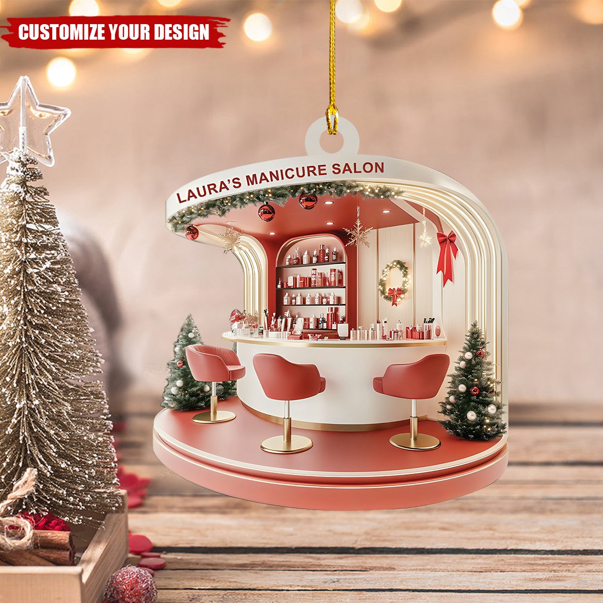 Personalized Nail Salon Christmas Ornament - 2024 New Release Nail Spa Ornament