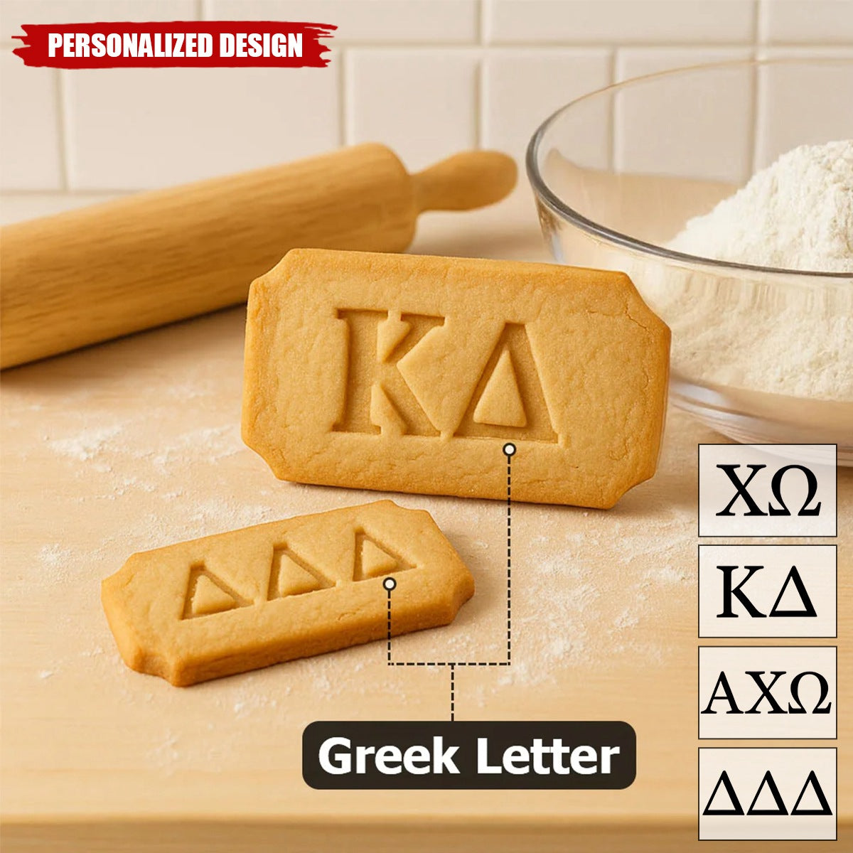 Personalized Greek Letter Cookie Cutter-Gift for Friends,DIY Baking Lover