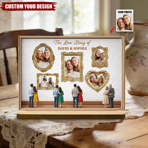 The Love Story Of Ornate Frame Plaque,Personalized Wood Plaque,Gift For Couples