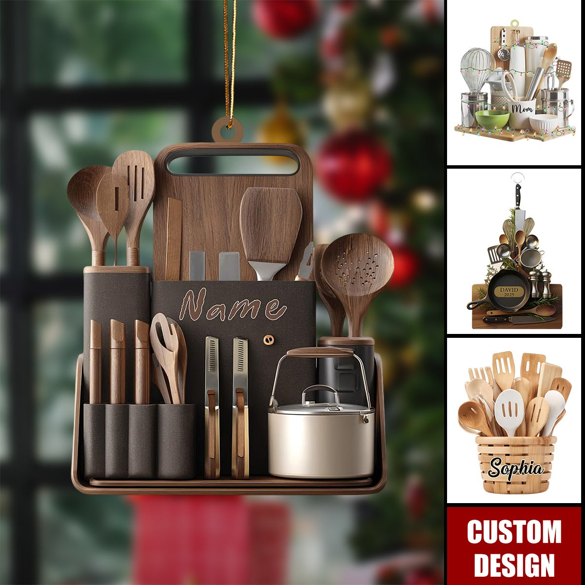 Personalized Kitchen Utensils Christmas Ornament - Gift For Food Lovers
