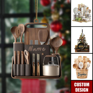 Personalized Kitchen Utensils Christmas Ornament - Gift For Food Lovers