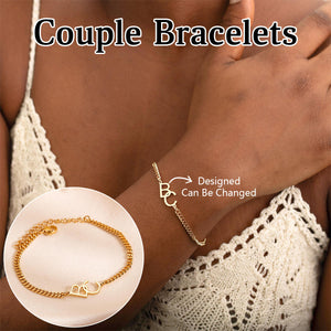 Personalized Couple Two Initial Bracelet-Anniversary Gifts