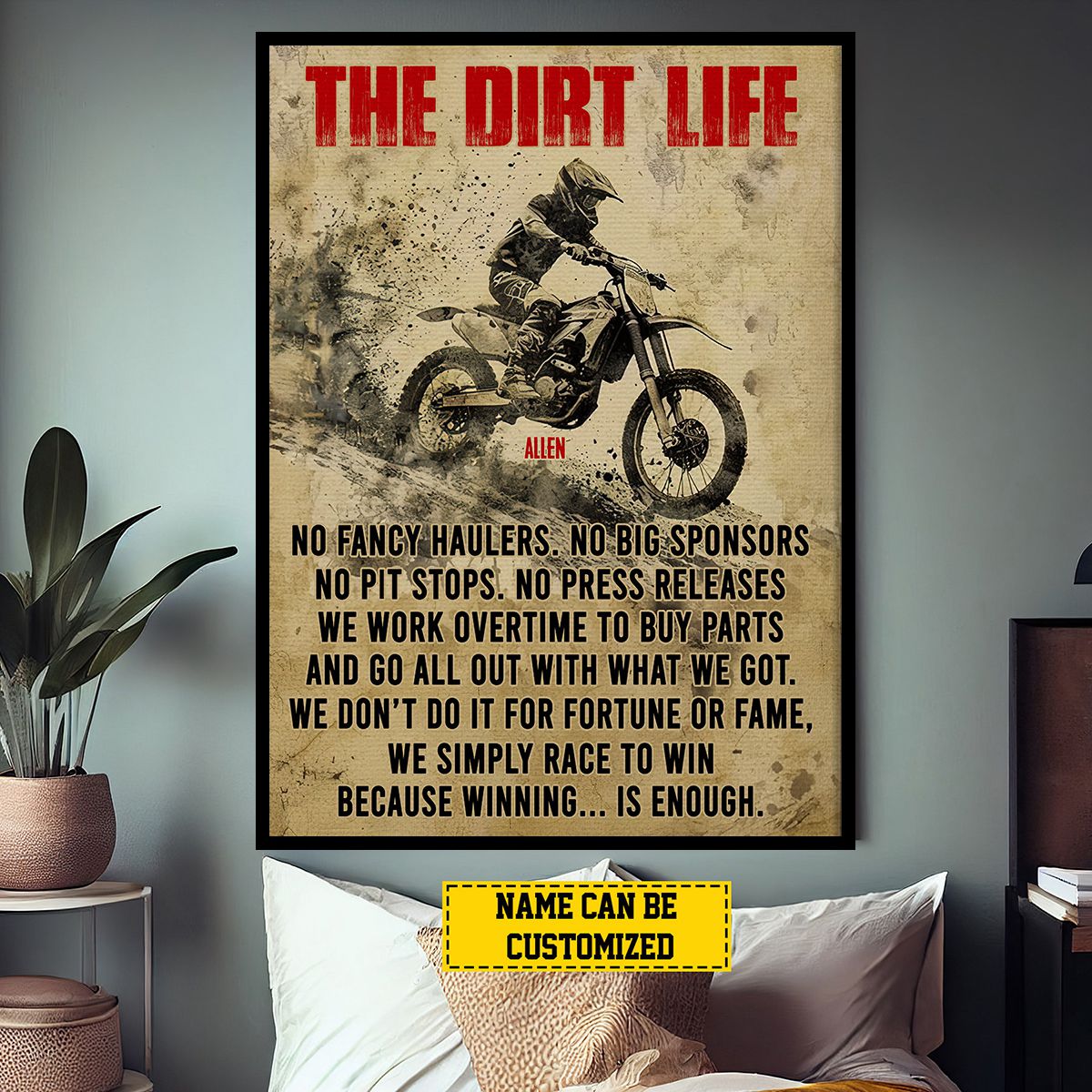 The Dirt Life Motocross-Personalized Motocross Poster Print-Motocross Gift For Boy Man