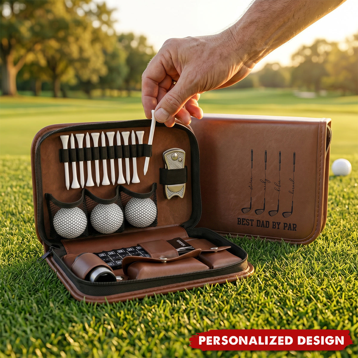 Best Dad By Par, Best Grandpa By Par-Personalized Golf Bag
