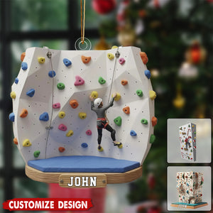 Personalized Rock Climbing Christmas Ornament – Gift for Athletes & Adventure Lovers