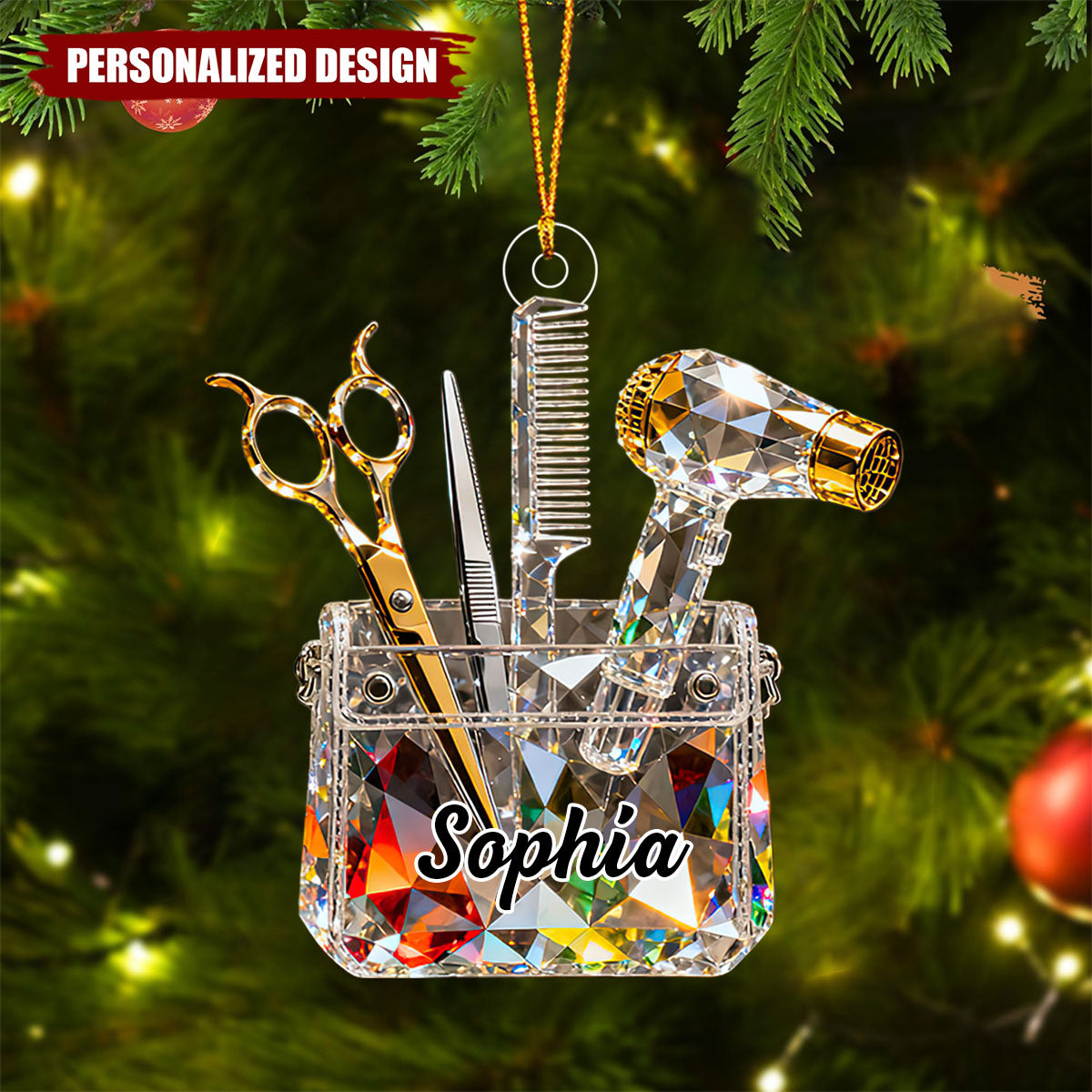 Personalized Barber Tool Kit Themed Style Ornament