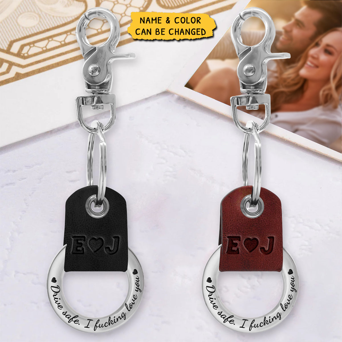 Drive Safe - Personalized Coordinates Keychain