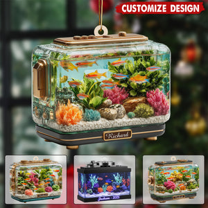 Personalized Aquarium Fish Tank Christmas Ornament - Gift for Fish Lovers