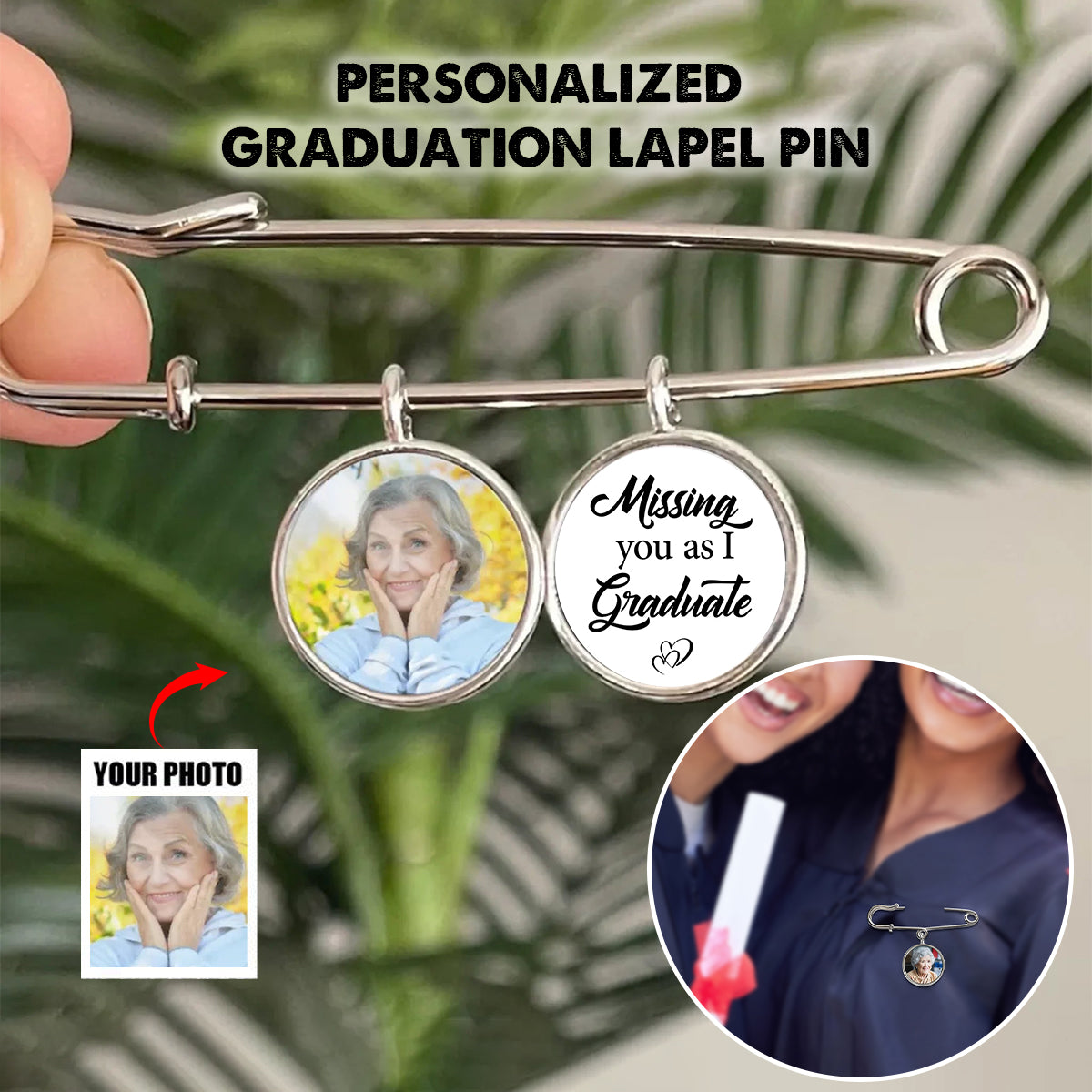 On Your Graduation Day Know That My Heart Is There And I Am Walking Beside You-Personalized Lapel Pin