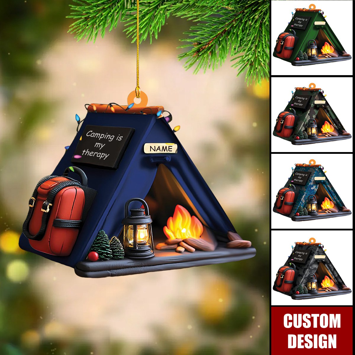 Personalized Camping Ornament Gift for Camping Lover