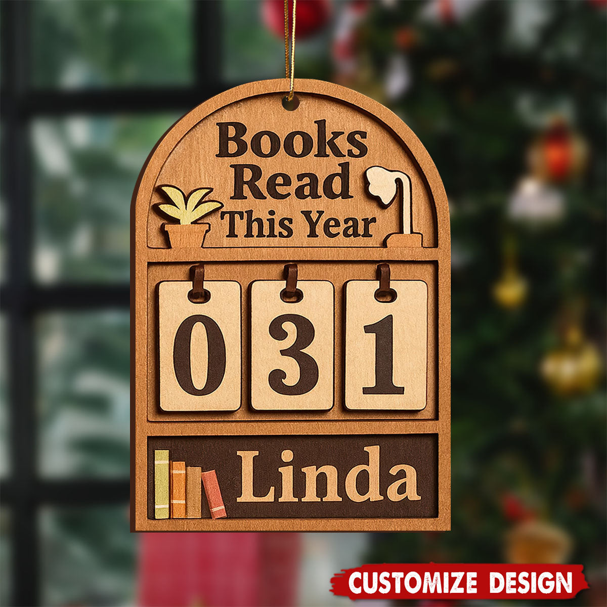 Book Counter Ornament, Books Read This Year Gift, Book Lover Gift, Bookshelf Decor, Bookish Library Decor, Bookworm, Reading Challenge Gifts