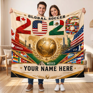 Personalized 2026 Soccer Blanket  - Soccer Gift Decor