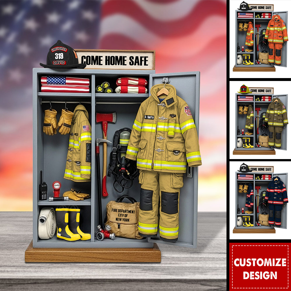 Personalized Firefighter Locker Plaque - Gifts For Firefighter