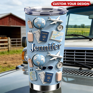 Just A Girl Who Loves Travelings - Personalized Travelling Full Print Tumbler
