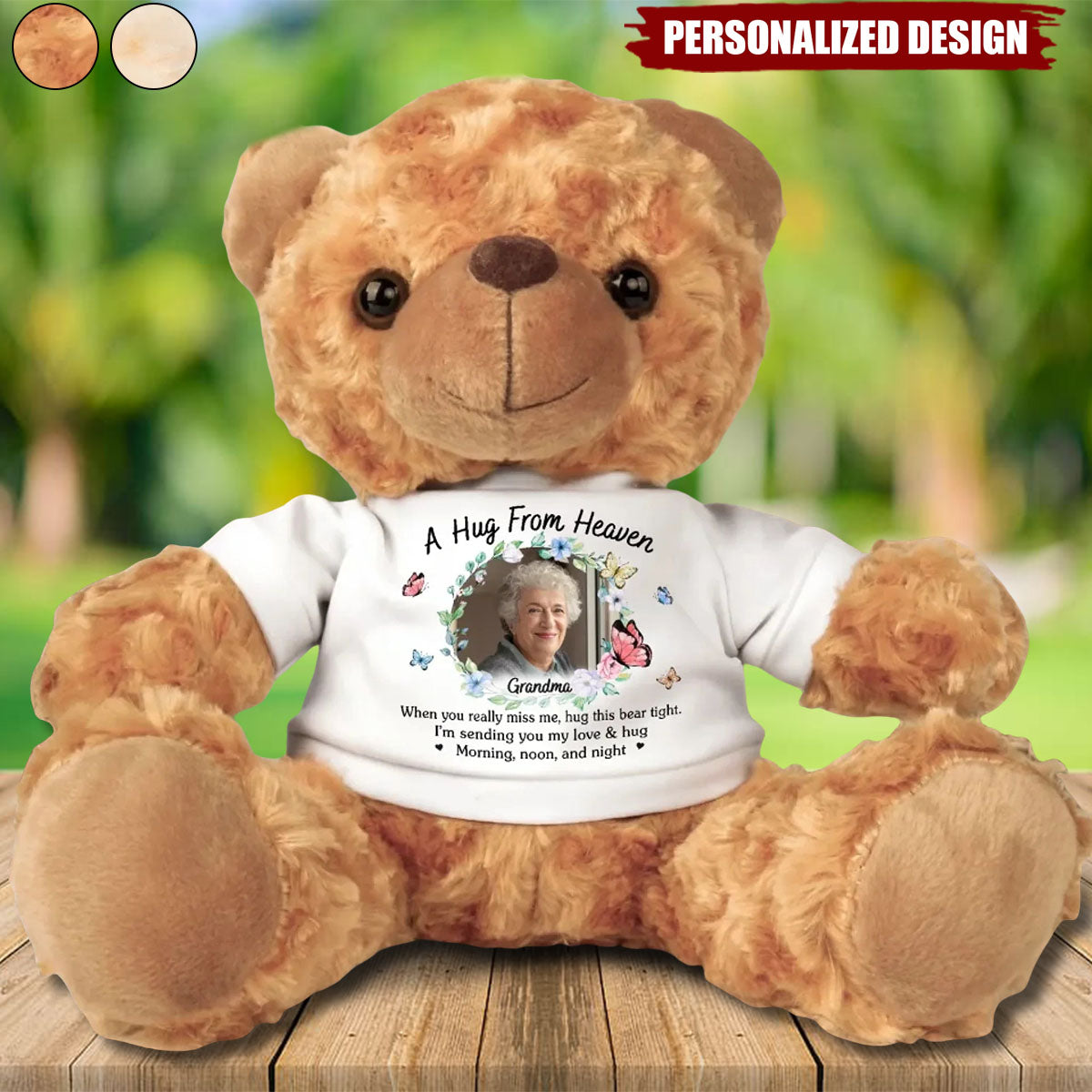 Sending Hugs From Above-Personalized Memorial Bear Plush